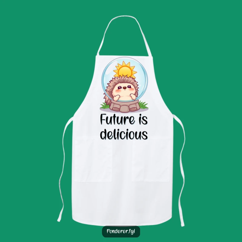 Funny Hedgehog Fortune Apron: Comedic Kitchen Cheer