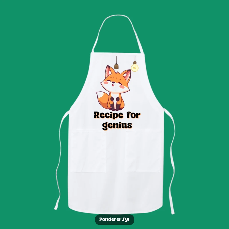 Funny Fox Lightbulb Apron - Cook Up Bright Ideas!