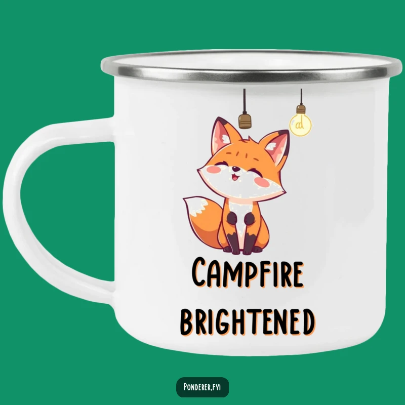 Funny Fox Lightbulb Camping Mug - Inspired Sips Outdoors!