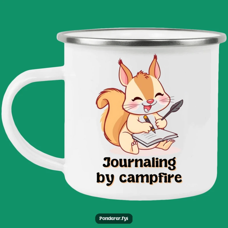 Funny Squirrel Writer Camping Mug: Comedic Companion for the Trail
