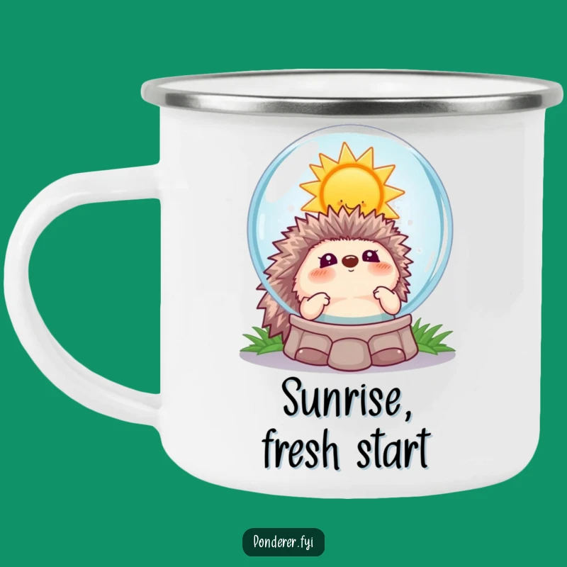 Funny Hedgehog Sun Camping Mug: Comedic Companion for Adventures