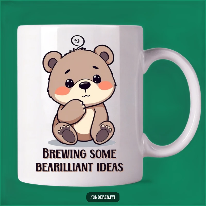 Funny Bear Cub Mug: Curious Thinker Design, a Thoughtful Funny Gift for Bears and Humans!