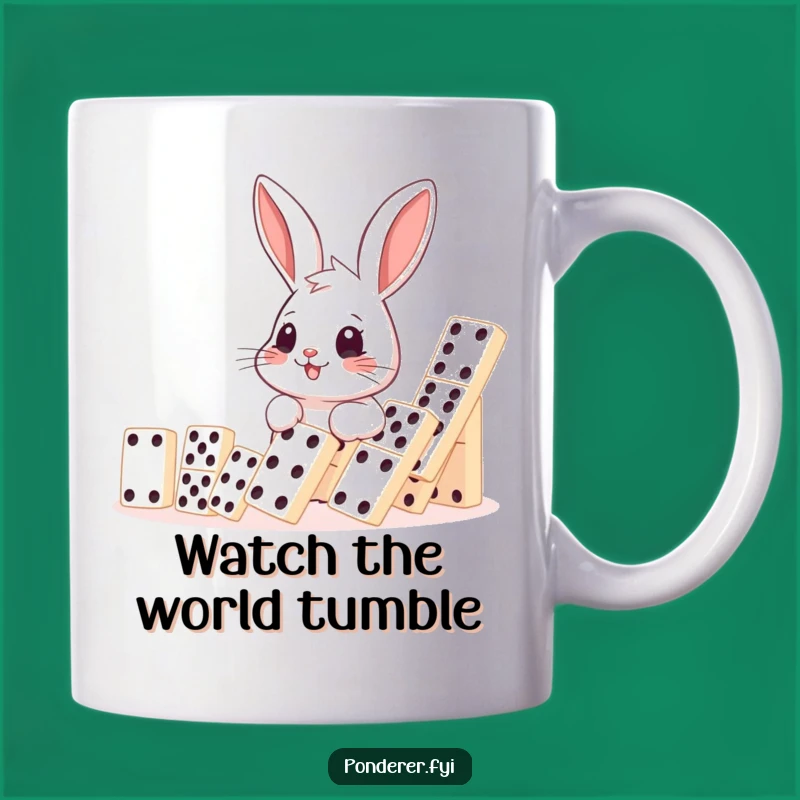 Funny Rabbit Domino Mug: Joyful Observation, Perfect Humorous Gift