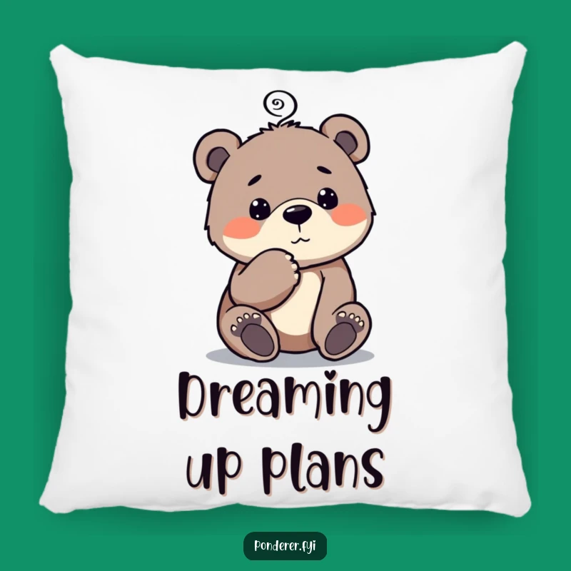 Funny Bear Cub Pillow: Cozy Thinker Cushion, a Soft Funny Gift for Sweet Dreams!