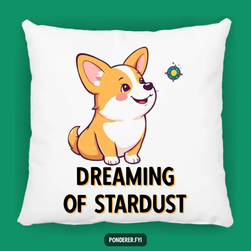 Funny Corgi Galaxy Pillow: Cozy Canine Cosmic Contemplation Cushion, Sweet Funny Gift