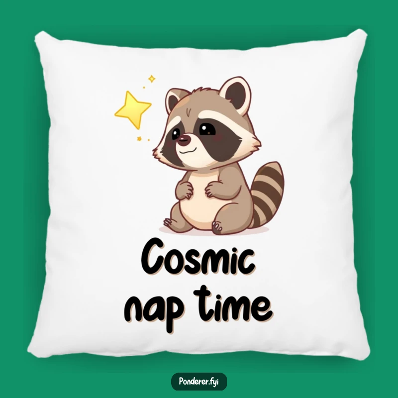 Funny Dreamy Raccoon Pillow: Cozy Star Gazing Accent