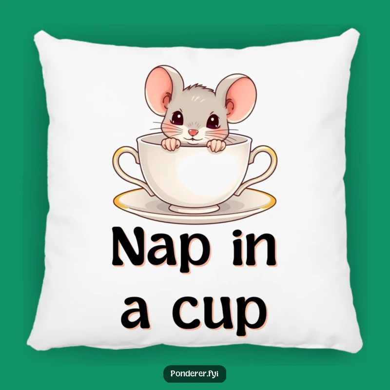 Funny Mouse Teacup Pillow: Cozy Peekaboo Cushion, Perfect Quirky Decor