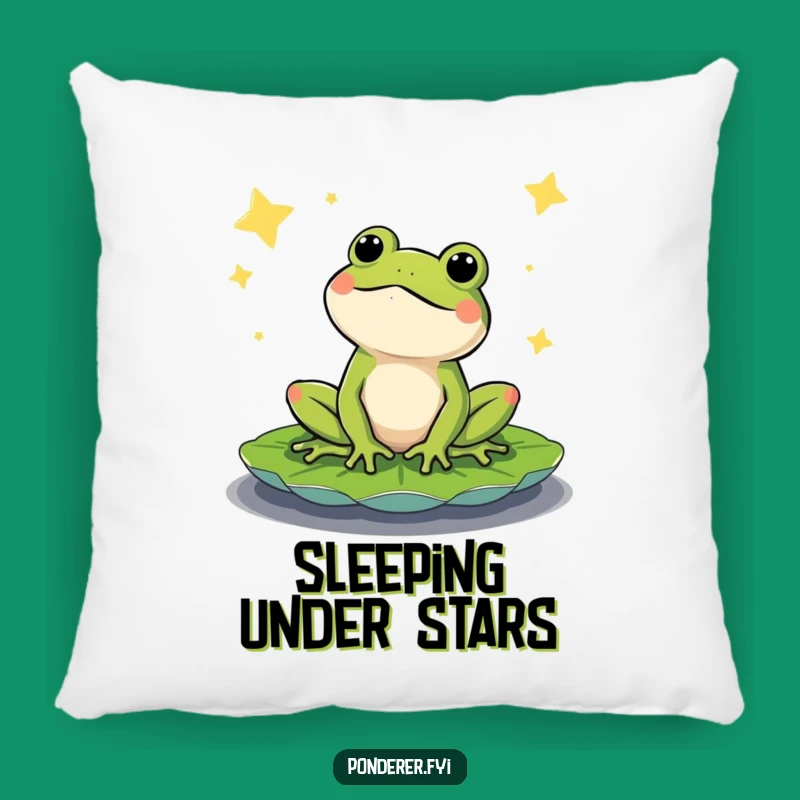 Funny Content Frog Pillow: Cozy Stargazing Cushion, Hilarious Home Decor