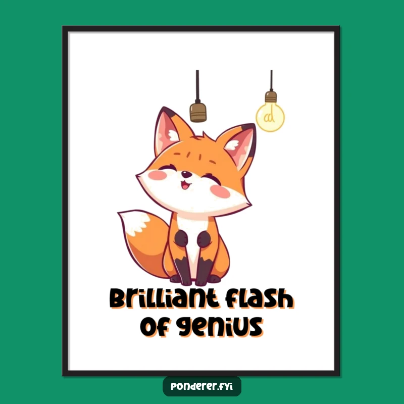 Funny Fox Lightbulb Digital Art - Instant Creative Humor!