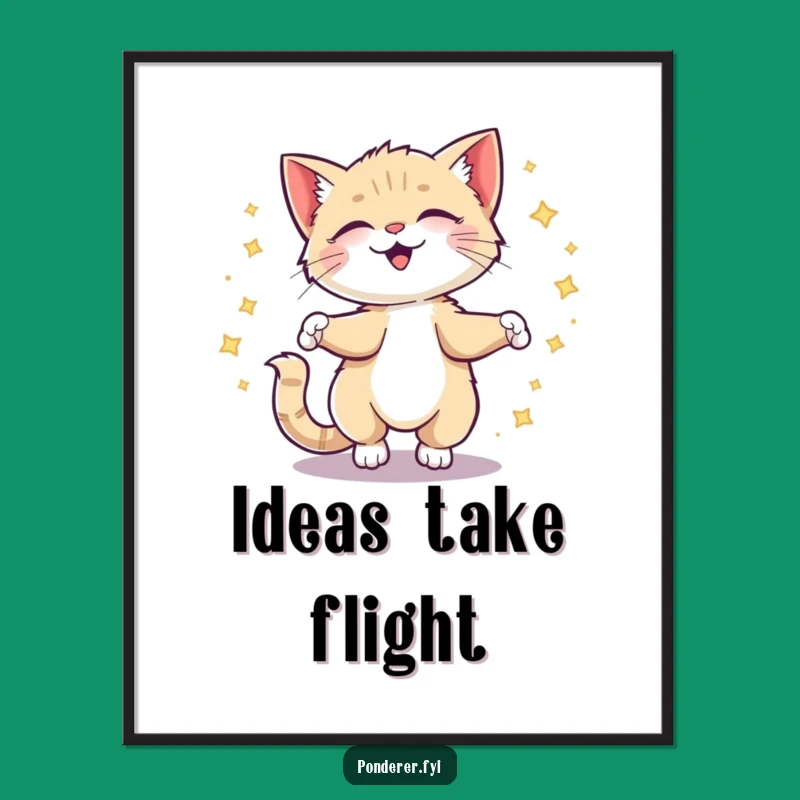 Funny Giggling Kitten Idea Digital Art: Instant Creative Spark Download, Perfect Gift