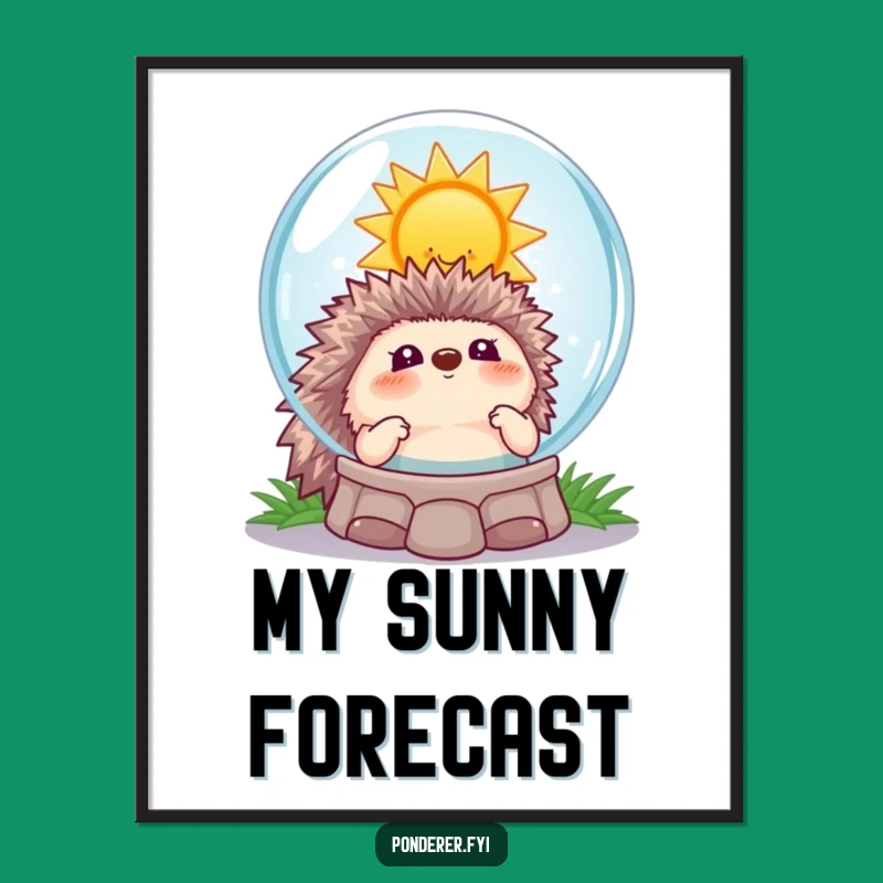 Funny Hedgehog Fortune Digital Art: Comedic Sunshine for Your Walls