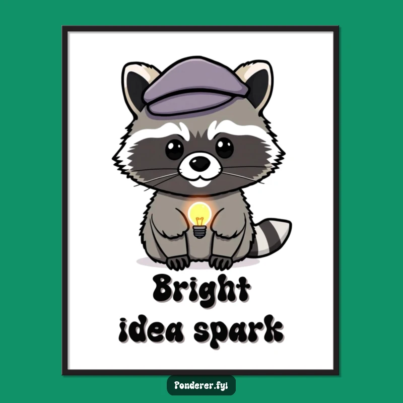 Funny Raccoon Genius Digital Art: Decorate with Bright Ideas