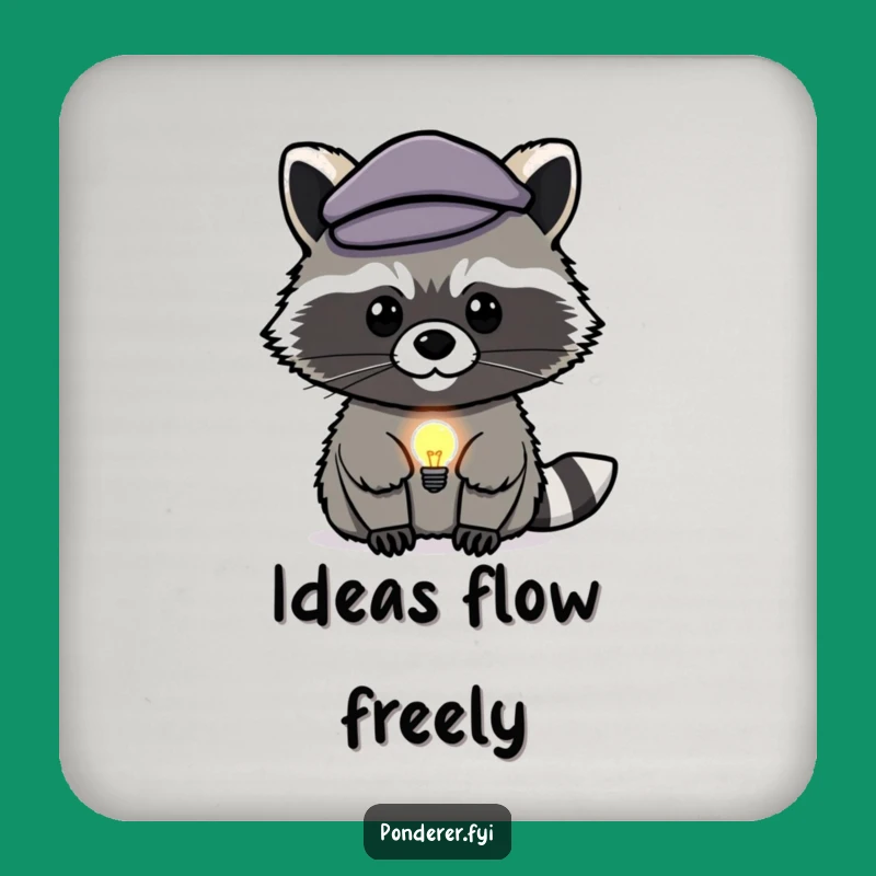 Funny Raccoon Genius Coaster: Protect Surfaces with Cleverness