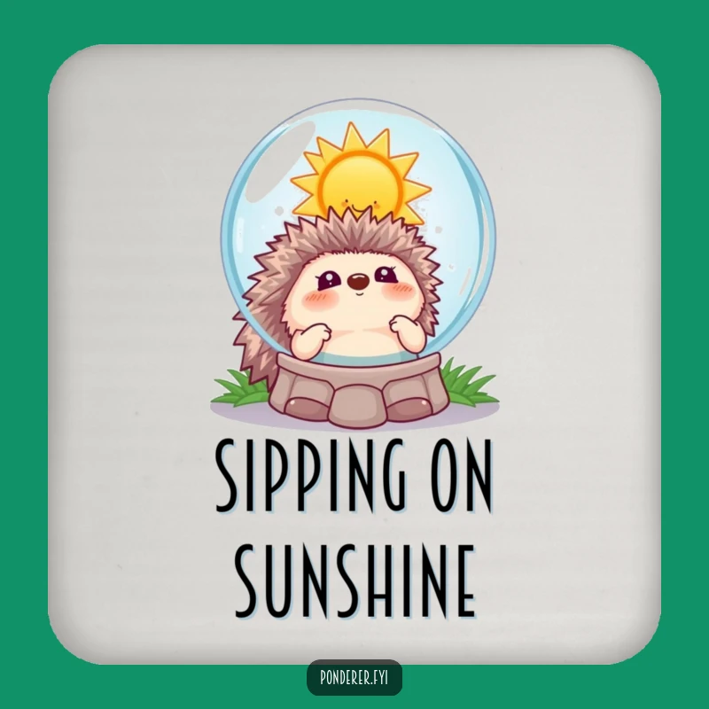 Funny Hedgehog Fortune Drink Coaster: Comedic Surface Protection