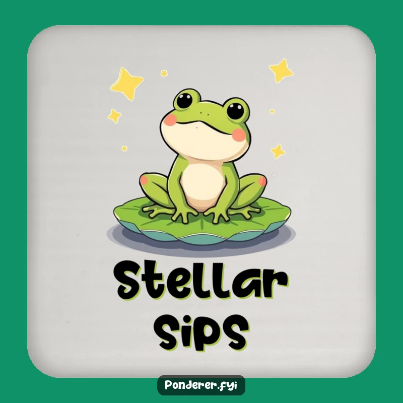 Funny Content Frog Drink Coaster: Stargazing Pad, Hilarious Table Protector