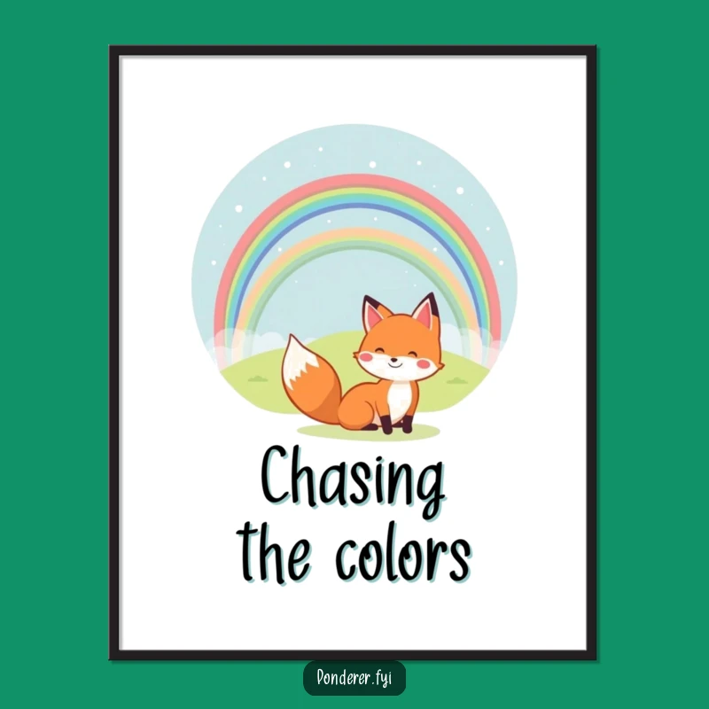 Funny Fox Rainbow Poster: Cheerful Woodland Art, Perfect Joyful Decor