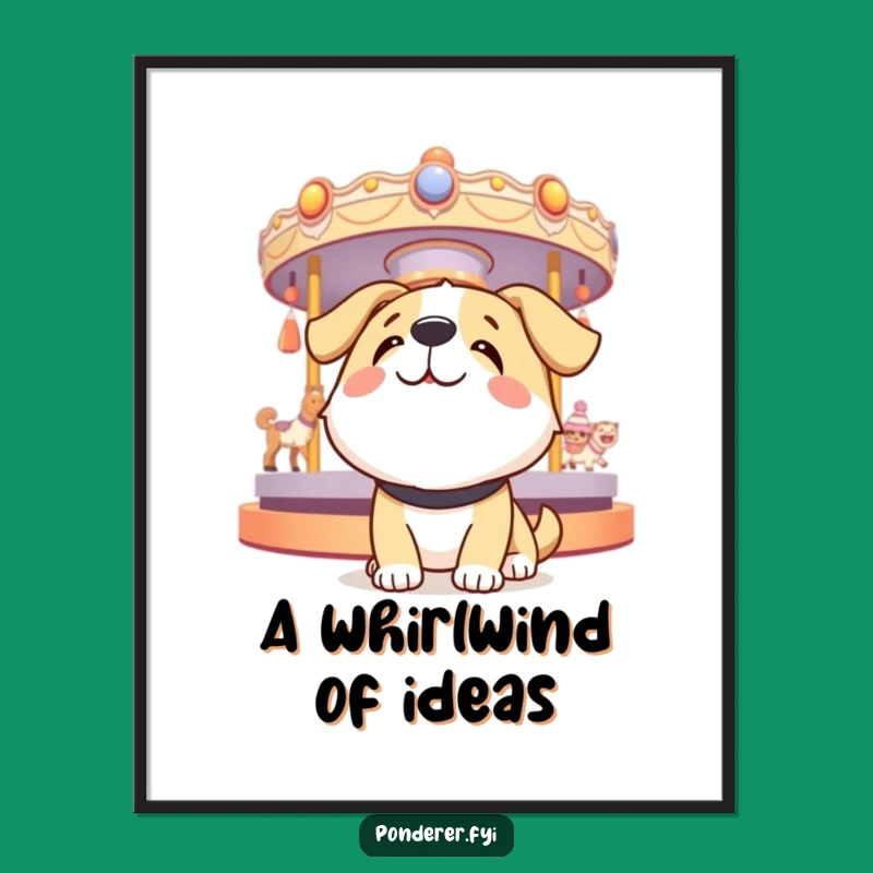 Funny Dog Thoughts Poster: Whimsical Art for Happy Minds