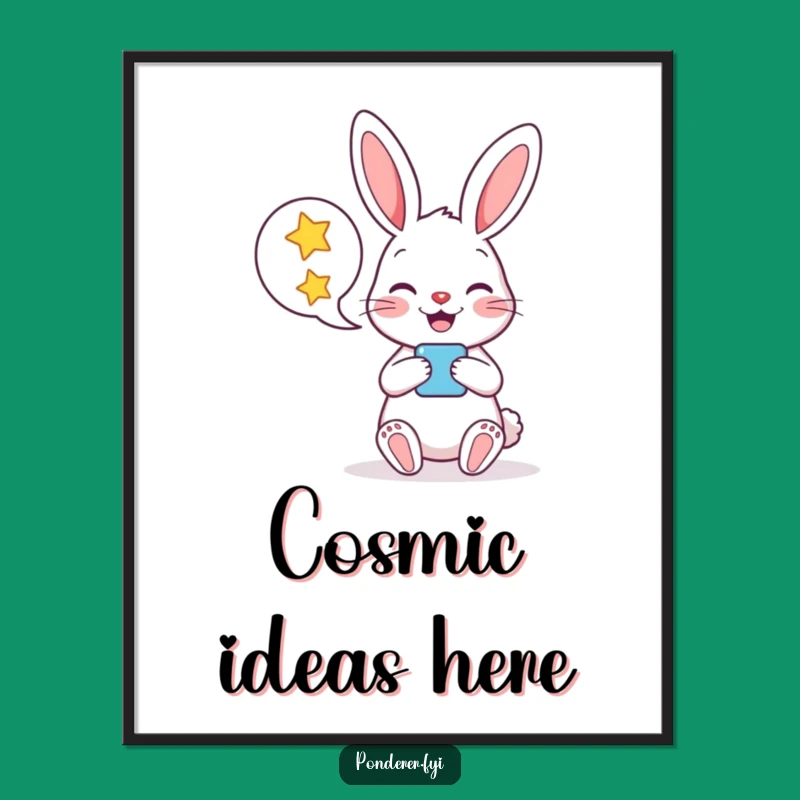Funny Rabbit Star Speech Bubble Poster: Inspire Your Walls with Cosmic Humor