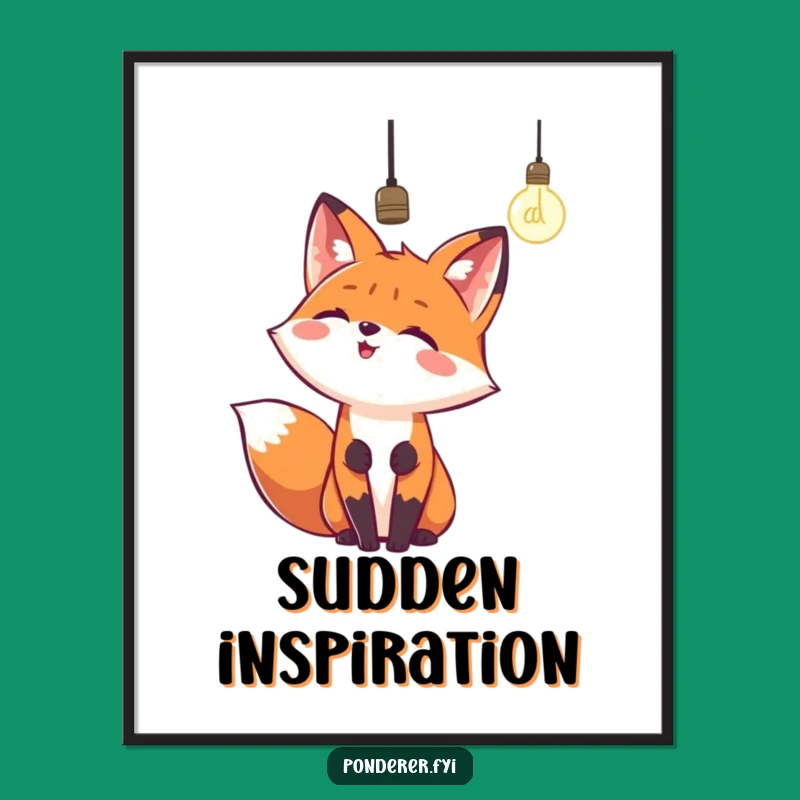 Funny Fox Lightbulb Poster - Brilliant Wall Art for Idea Lovers!