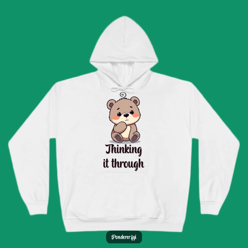 Funny Bear Cub Hoodie: Cozy Thinker Sweatshirt, the Ultimate Funny Gift for Cozy Contemplation!