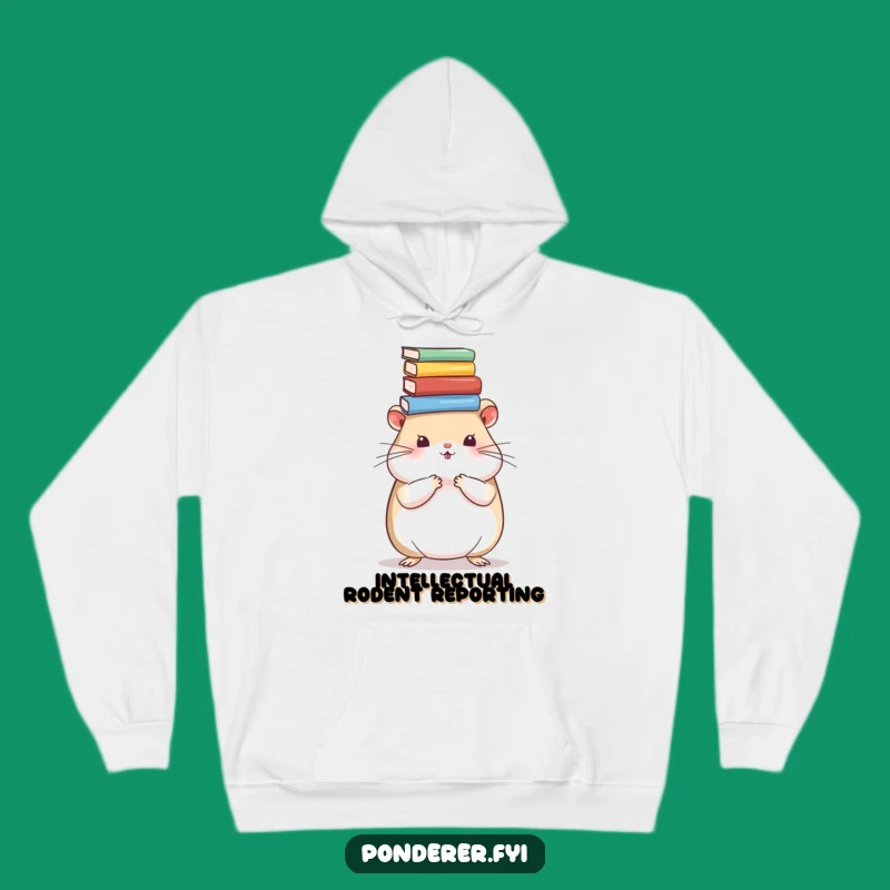 Funny Hamster Bookworm Hoodie: Cozy Scholar Rodent Sweatshirt Gift Idea