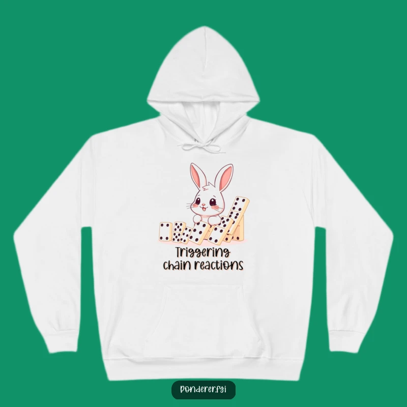 Cozy Funny Rabbit Domino Hoodie: Watching Fun, Perfect Humorous Gift