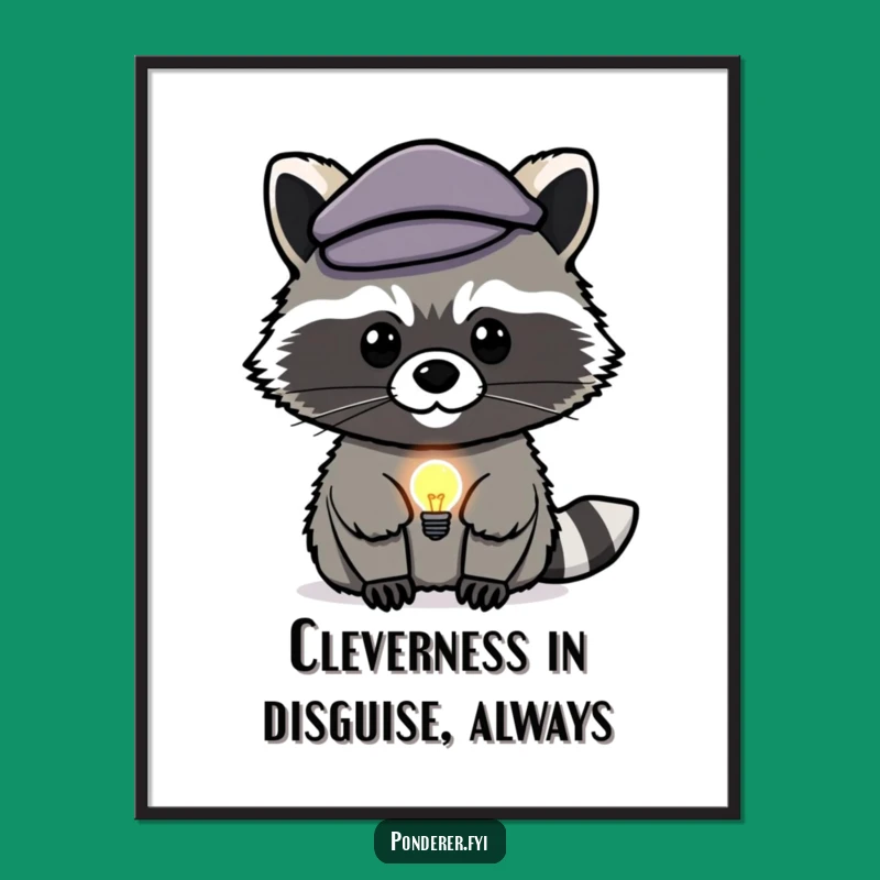 Free Printable Raccoon Genius Wall Art: Funny Downloadable Decor for Thinkers