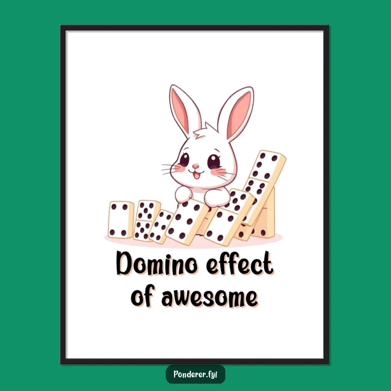 Free Printable Rabbit Wall Art: Funny Domino Effect Downloadable Decor