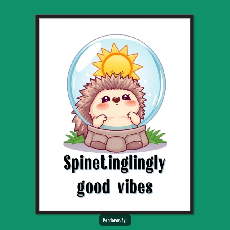 Free Printable Wall Art: Psychic Hedgehog Sunny Humorous Downloadable Decor