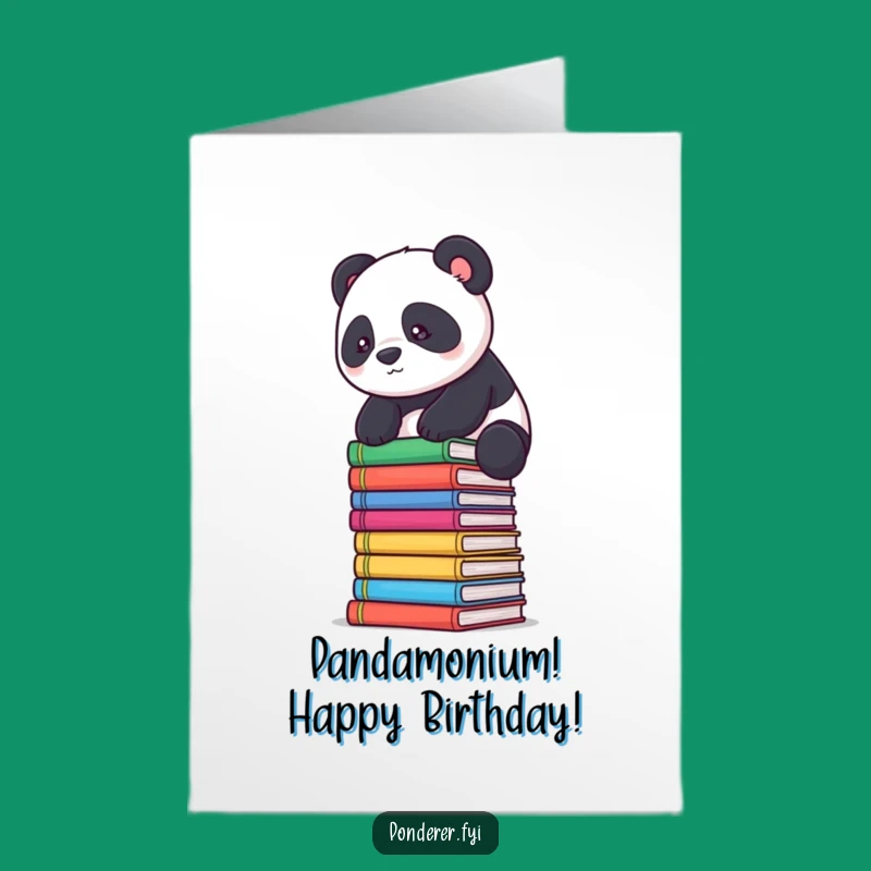 Free Printable Panda Bookworm Birthday Card: Funny Downloadable Gift for Readers