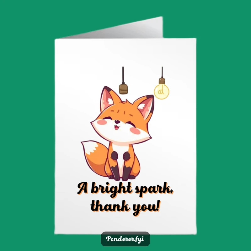 Free Printable Thank You Card: Fox Lightbulb Thanks - Hilarious DIY Downloadable Gift