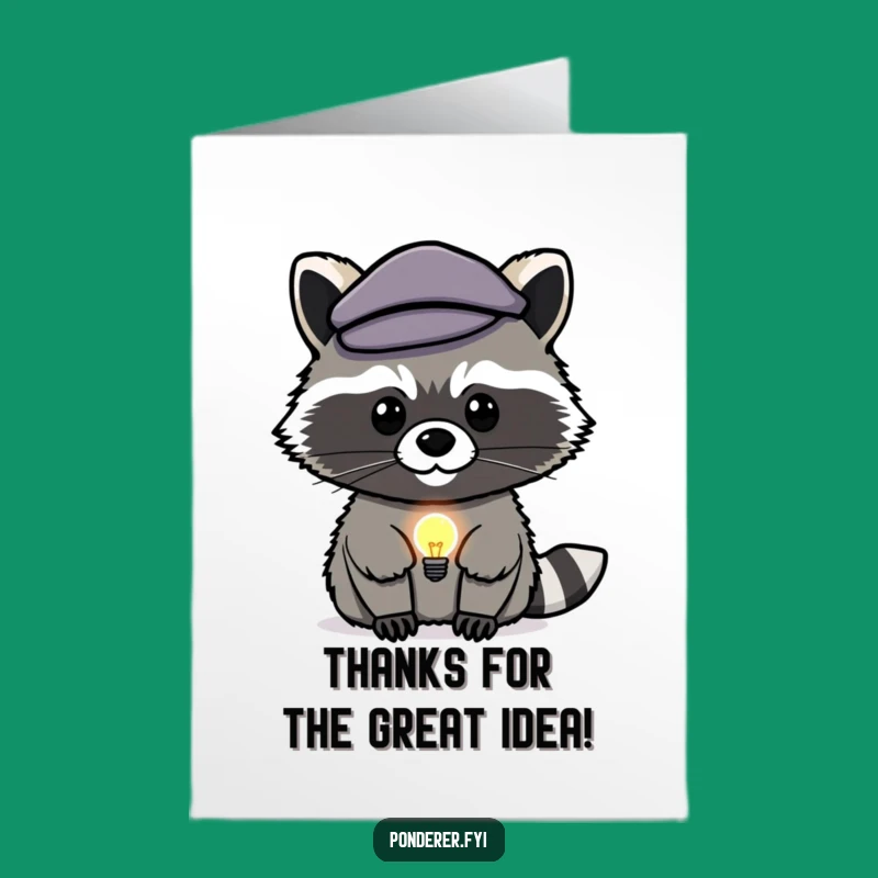 Free Printable Raccoon Genius Thank You Card: Funny Downloadable Gift for Smart Help