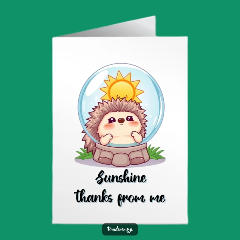 Free Printable Thank You Card: Psychic Hedgehog Sunny Funny Downloadable Gift