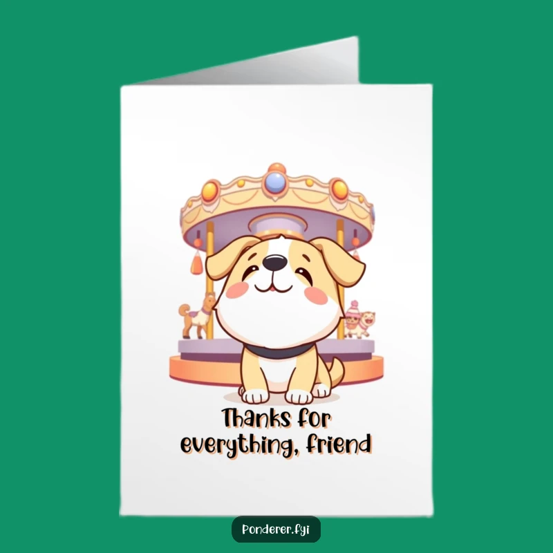 Free Printable Thank You Dog Card: Grateful Thoughts Downloadable Gift