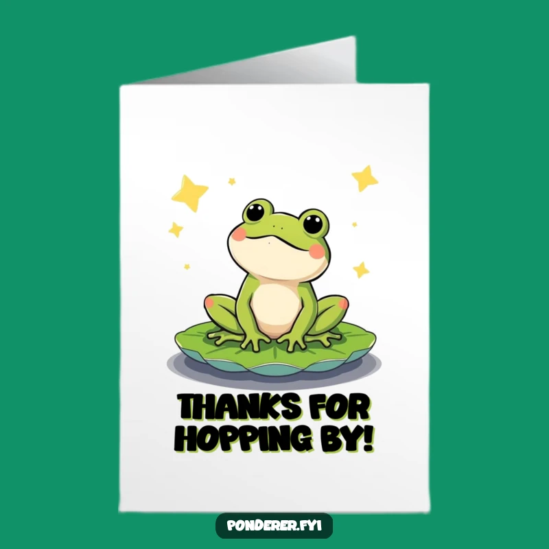 Free Printable Starry Frog Thank You Card - Funny Downloadable Gift for Gratefulness