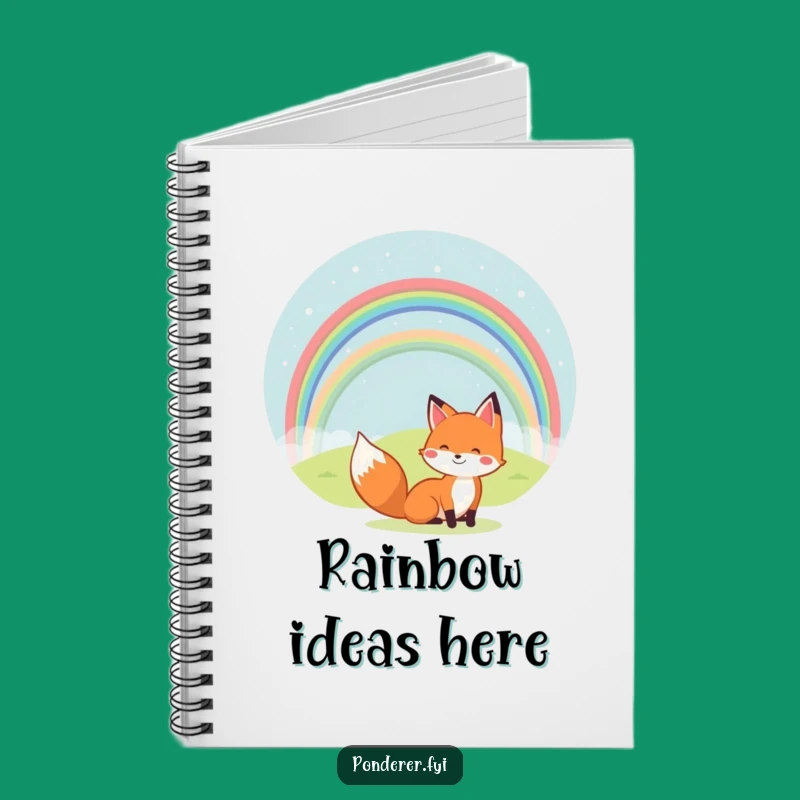 Funny Fox Rainbow Notebook: Cheerful Journal, Perfect Happy Note-Taking Book