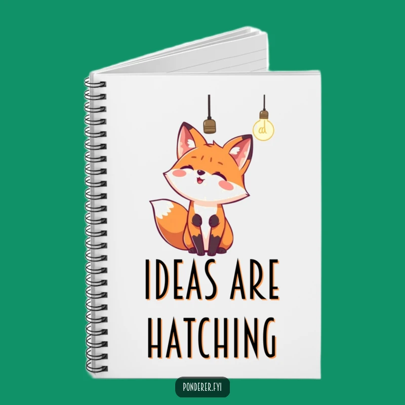 Funny Fox Lightbulb Notebook - Jot Down Your Brilliant Ideas!