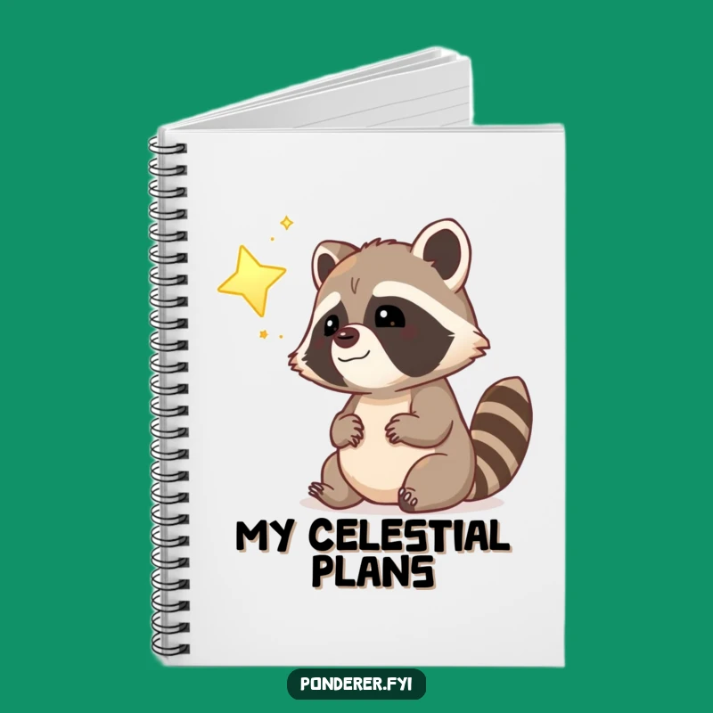 Funny Dreamy Raccoon Notebook: Star Gazing Cop Journal