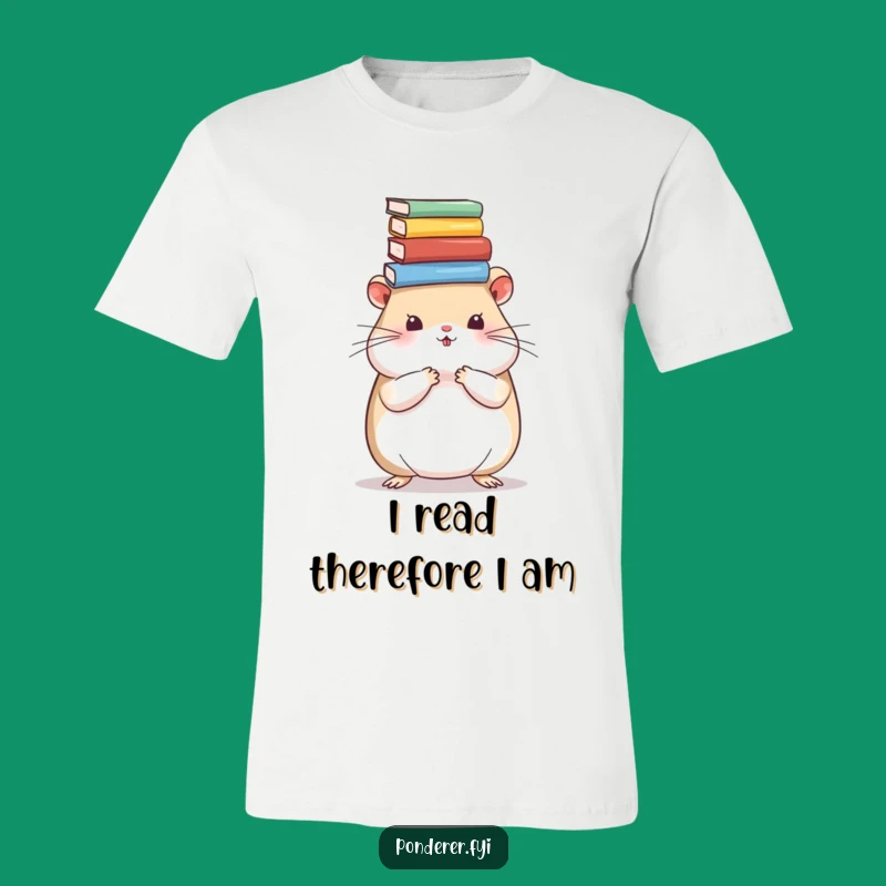 Funny Hamster Reading T-Shirt: Adorable Bookworm Hamster Graphic Tee Gift