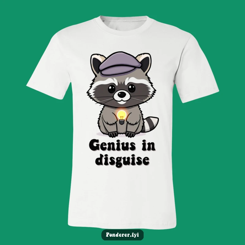 Funny Raccoon Genius T-Shirt: Wear Your Brightest Ideas Proudly