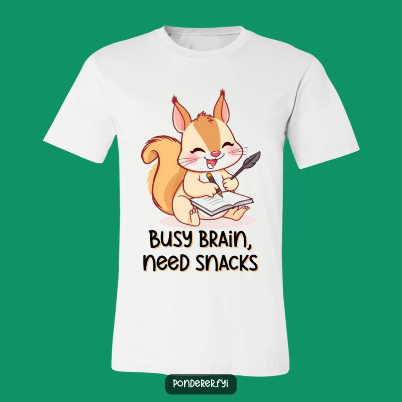 Funny Squirrel Scribe T-Shirt: Comedic Apparel for Authors
