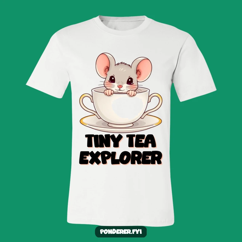 Funny Mouse Teacup T-Shirt: Peekaboo Critter Tee, Perfect Quirky Apparel