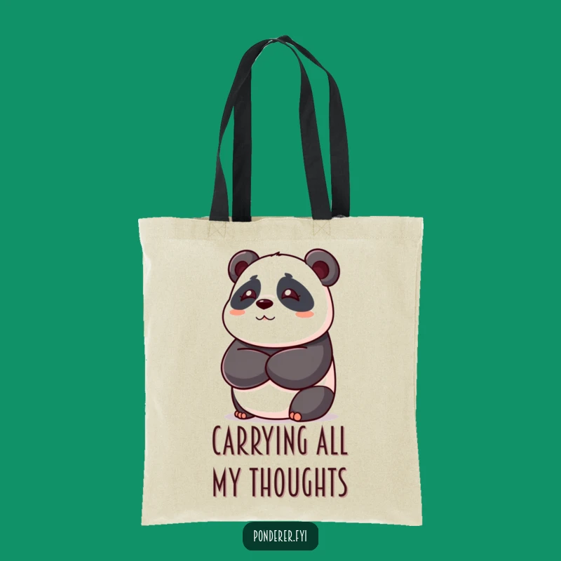 Funny Panda Tote Bag: Playful Thoughts, Ideal Humorous Gift for Shoppers