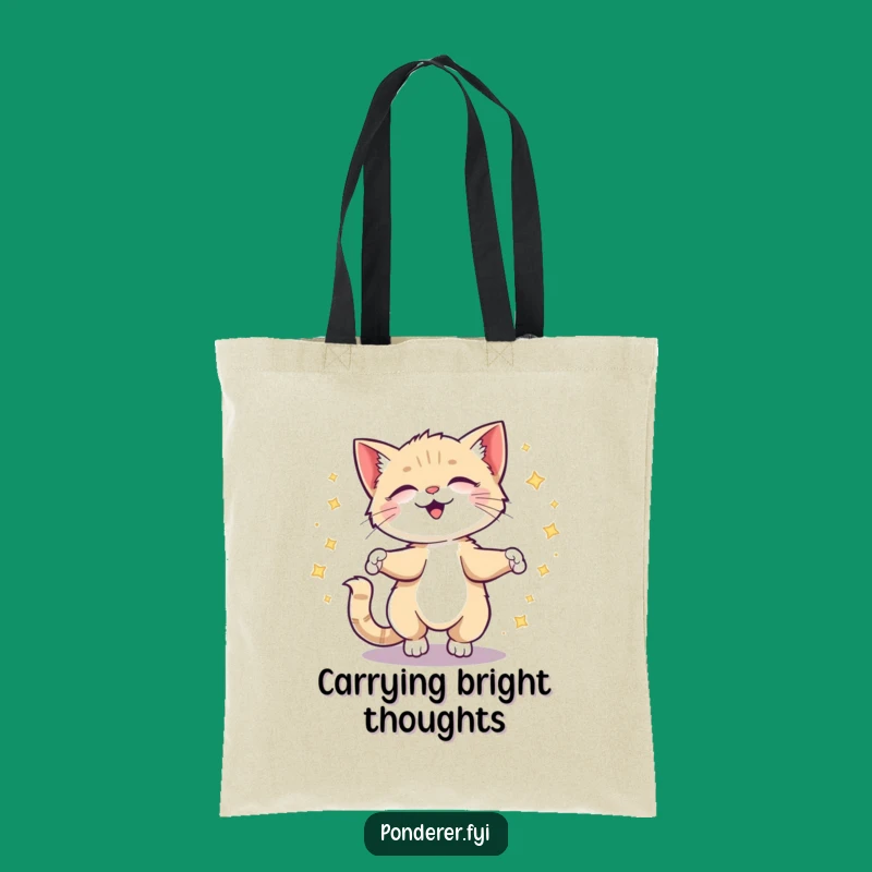 Funny Giggling Kitten Idea Tote Bag: Carry Your Brilliance in Style, Great Funny Gift