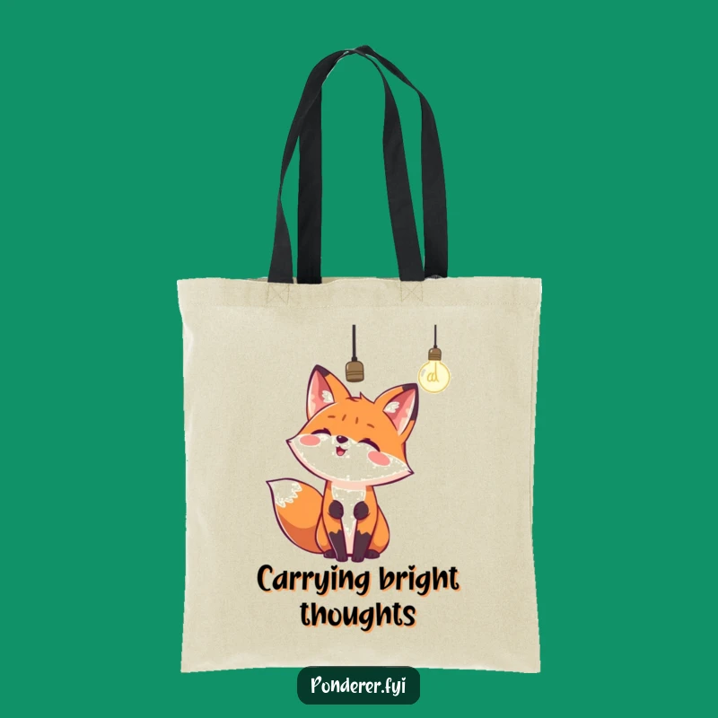 Funny Fox Lightbulb Tote Bag - Carry Your Bright Ideas!