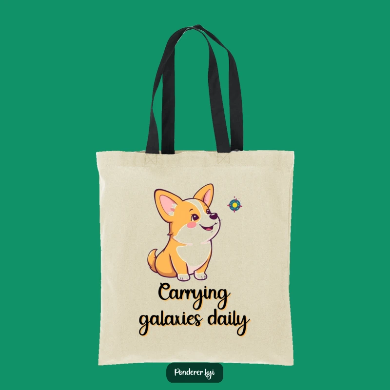 Funny Corgi Galaxy Tote Bag: Chic Canine Cosmic Carryall, Ideal Humorous Gift