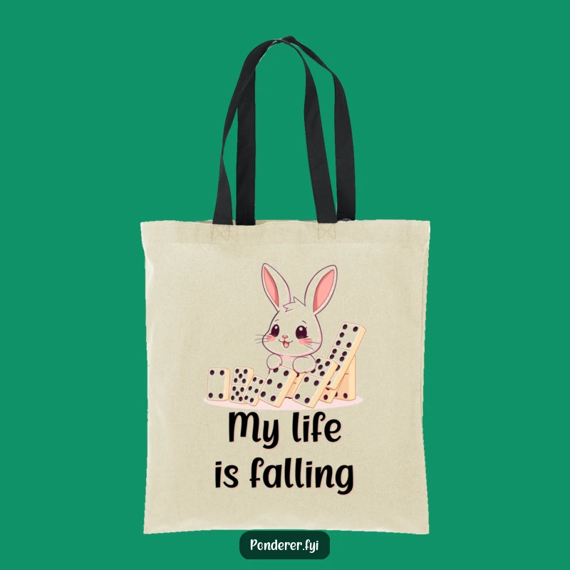 Funny Rabbit Domino Tote Bag: Joyful Carry, Ideal Humorous Gift